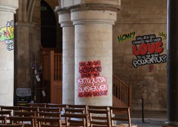 Graffiti installation in Canterbury Cathedral divides public opinion