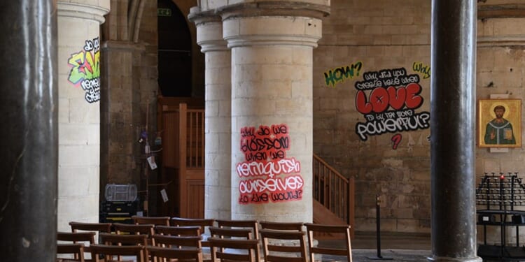 Graffiti installation in Canterbury Cathedral divides public opinion
