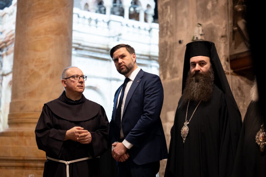 Vice President JD Vance and Second Lady Usha Vance tourChurch of the Holy Sepulchre in Jerusalem, Thursday, October 23, 2025. (Official White House Photo by Emily J. Higgins.)