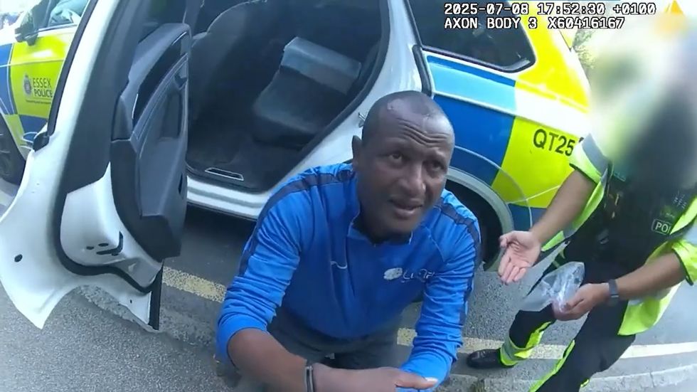 \u200bScreengrab taken from body-worn video dated 08/07/25 issued by the Crown Prosecution Service (CPS) showing the arrest of Hadush Gerberslasie Kebatu