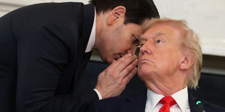 Photo Captures What Was On The Note Rubio Handed Trump Ahead Of Peace Deal