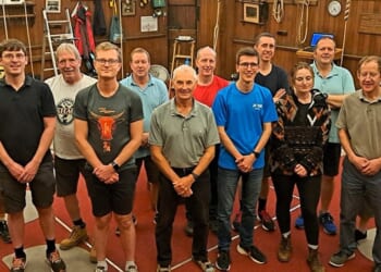 Ringers complete eight-hour double peal at Exeter Cathedral with aching limbs