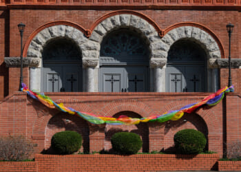 UMC church paints steps in LGBT rainbow colors in opposition