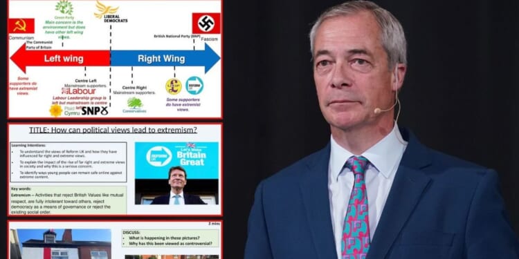 Schoolchildren told Reform is 'extremist' and St George’s flag is 'far-right exclusionary symbol'