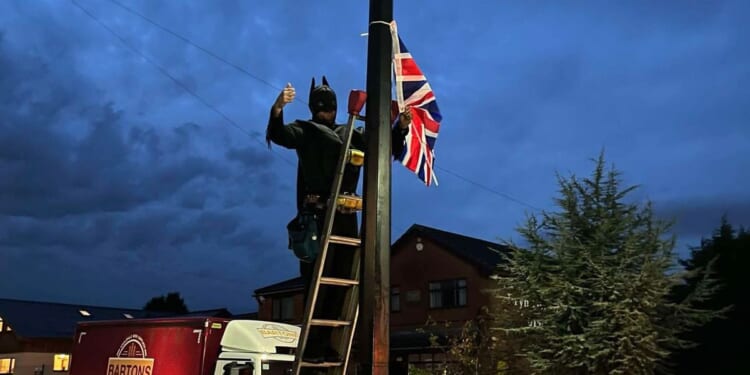 'Batman' teams up with local councillor to put up Union Jacks