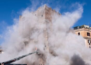 Man dies after being trapped in medieval tower which collapsed near Colosseum