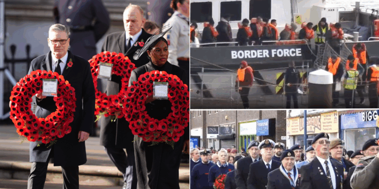 Veterans furious as hundreds of migrants cross Channel on Remembrance Sunday