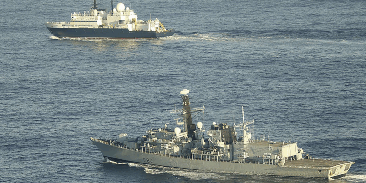 Royal Navy intercepts two Russian vessels as Defence Secretary John Healey sends warning to Moscow