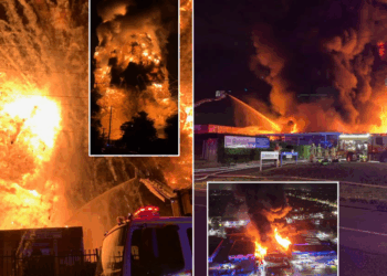 Terrifying explosion rips through Australian city as 200 firefighters scrambled to battle inferno