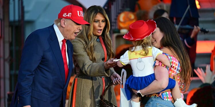 Donald And Melania Trump Celebrate Halloween At The White House After Successful Asia Trip