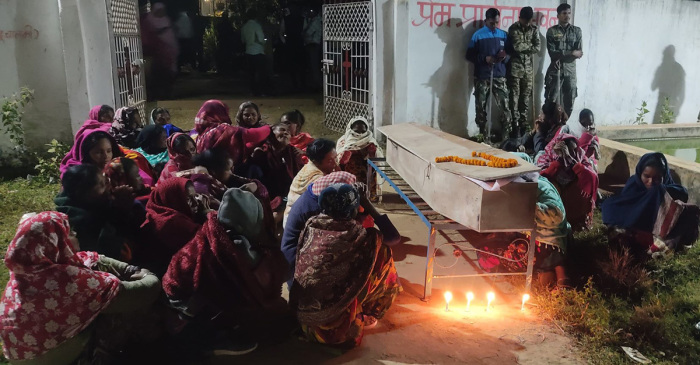 Burial of a Pastor, Subhash Baghel, on Jan. 27, 2025, in Bastar District, Chhattisgarh state, India. 