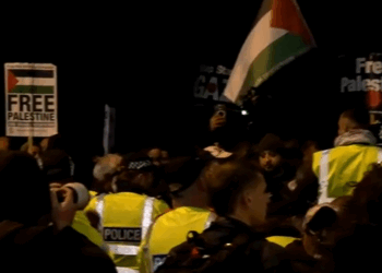 Protests erupt in Villa Park ahead of Maccabi Tel Aviv game