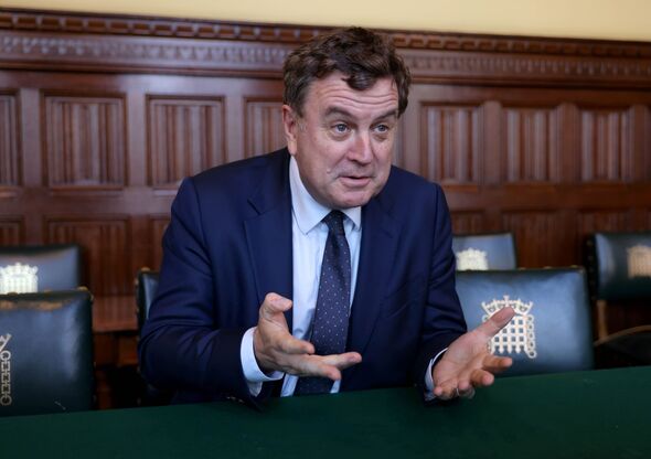 Sir Mel Stride in shadow cabinet room