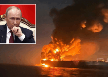 Vladimir Putin's 'shadow fleet' tankers burst into flames as Ukrainian officals hold crunch US talks