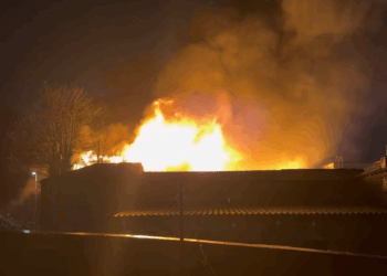 Blaze engulfs historic ex-ballroom as fire crews rush to the scene