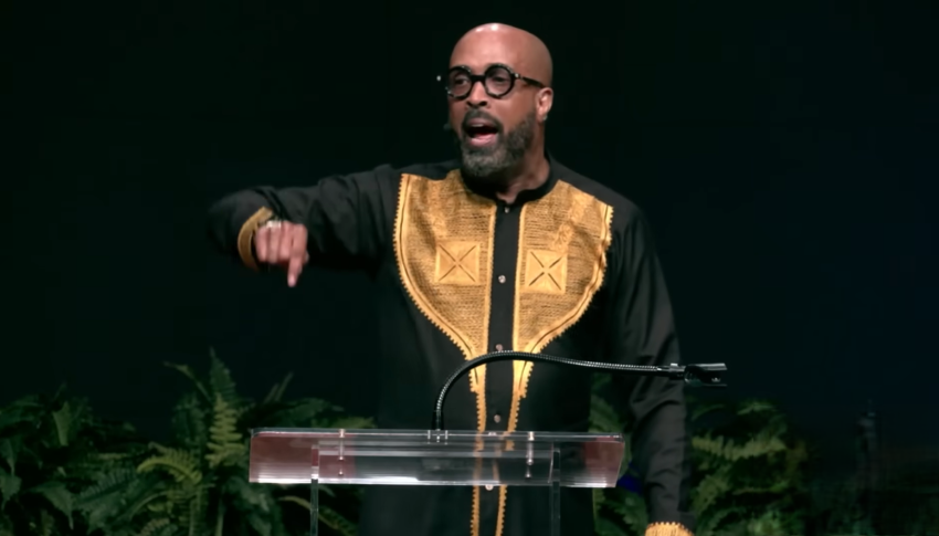 The Rev. Frederick Douglass Haynes III preaches at his 13,000-member Friendship-West Baptist Church in Dallas, Texas, on Sunday, Dec. 7, 2025.