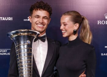 Lando Norris forced to give back F1 trophy just hours after receiving the award alongside girlfriend Magui Corceiro