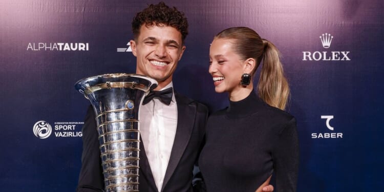 Lando Norris forced to give back F1 trophy just hours after receiving the award alongside girlfriend Magui Corceiro
