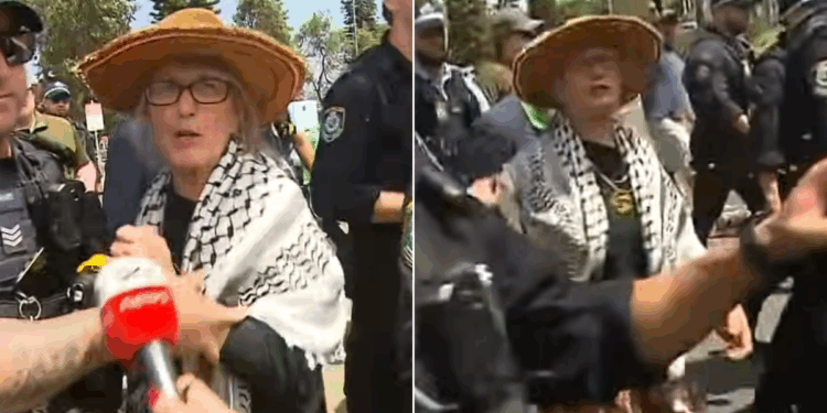 Fury after ‘disgraceful’ pro-Palestine activist disrupts vigil for terror attack victims