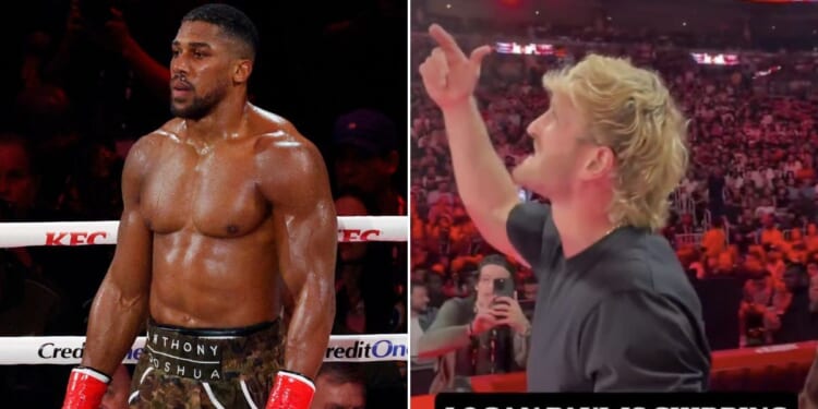 Logan Paul's cringeworthy message for Anthony Joshua seconds before knocking brother Jake Paul out