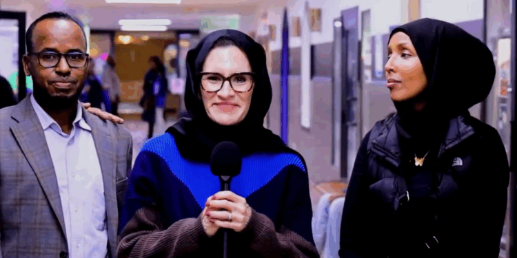 Minnesota's Catholic Lieutenant Governor Peggy Flanagan wears a hijab in public protest against Donald Trump