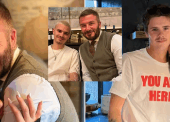 David and Victoria Beckham make pointed show of family unity as Brooklyn misses festive celebrations