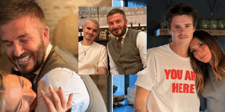 David and Victoria Beckham make pointed show of family unity as Brooklyn misses festive celebrations