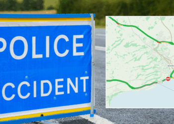 Major A-road to be closed for hours after HGV crashes off carriageway near Dover