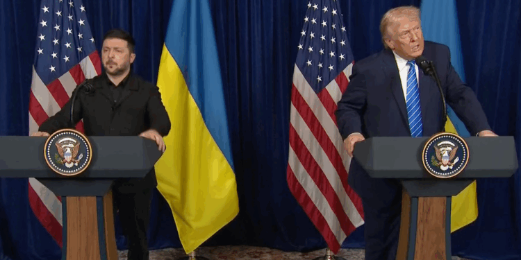 Donald Trump and Volodymyr Zelensky speak after peace talks as President admits ‘one or two thorny issues’