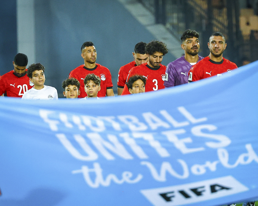 Egypt players before the match between Egypt vs Guniea-Bissau in the FIFA World Cup 2026 CAF Qualifiers - Group A at Cairo Stadium, Cairo, Egypt.