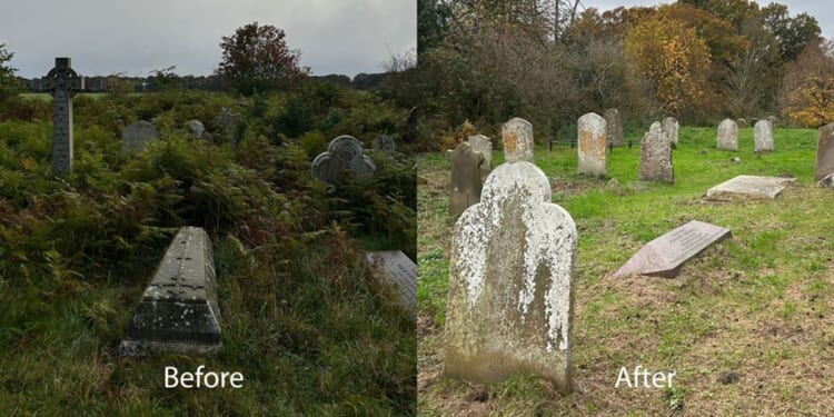 Biodiversity of Norfolk churchyards transformed through Community Payback scheme