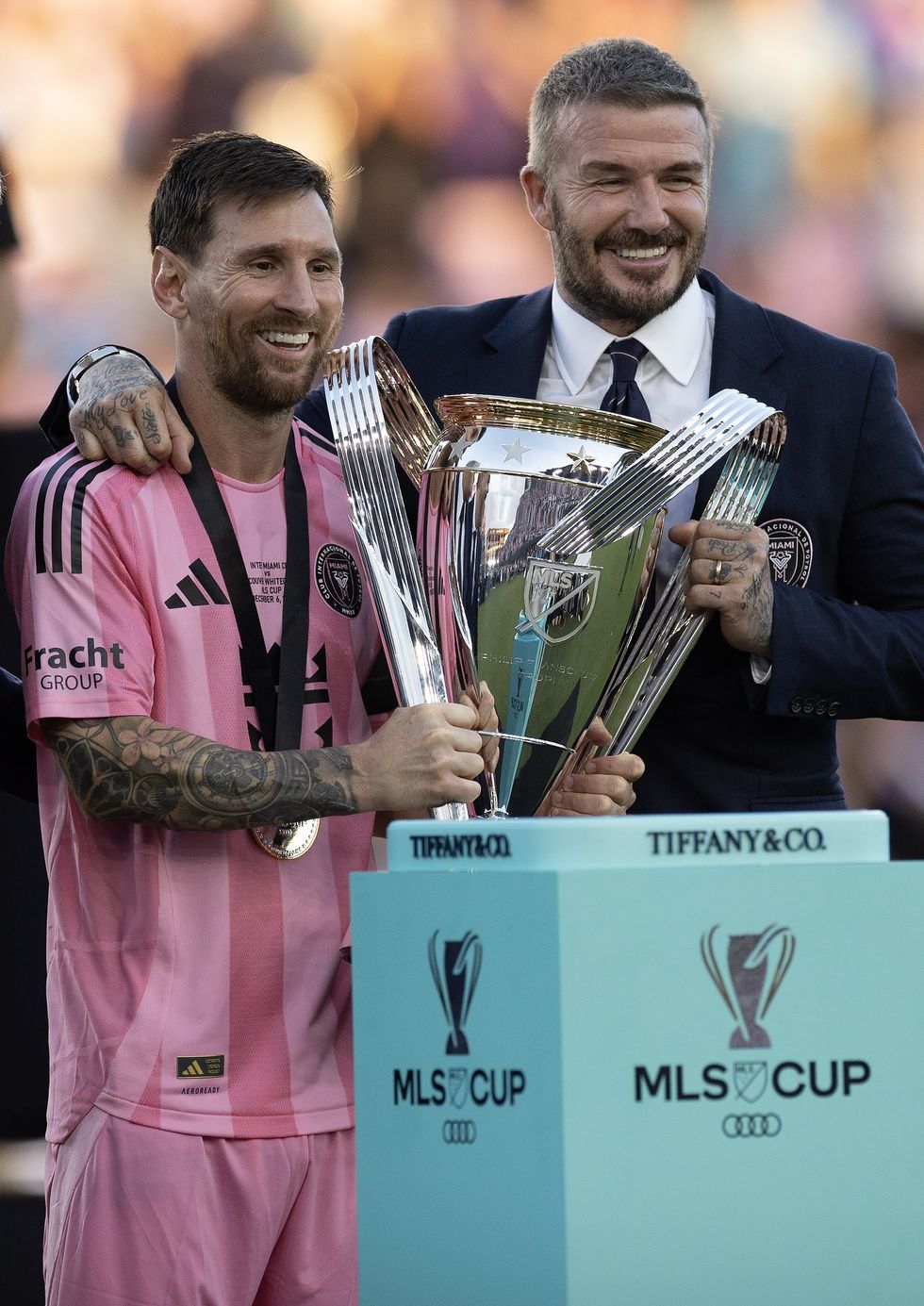 David Beckham and Lionel Messi
