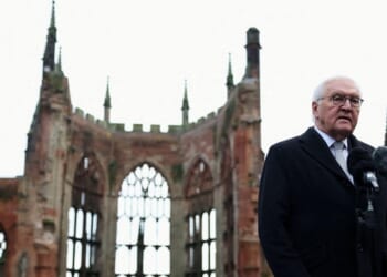German President visits Coventry Cathedral, 85 years after bombing raid