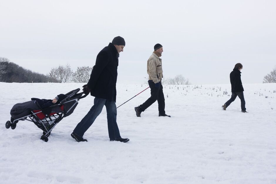 A family walk in Wrington on Boxing Day, 2010.