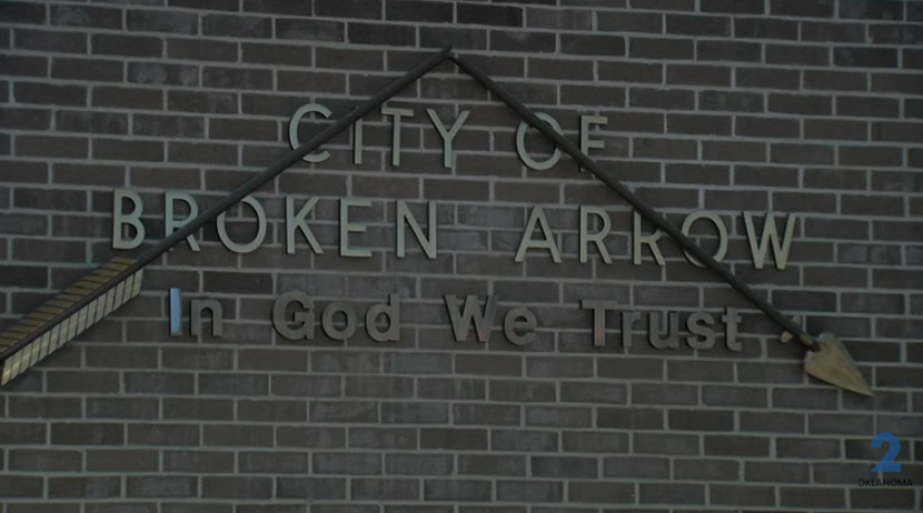 A screenshot of a plaque on the wall of the Broken Arrow Planning Commission meeting room.