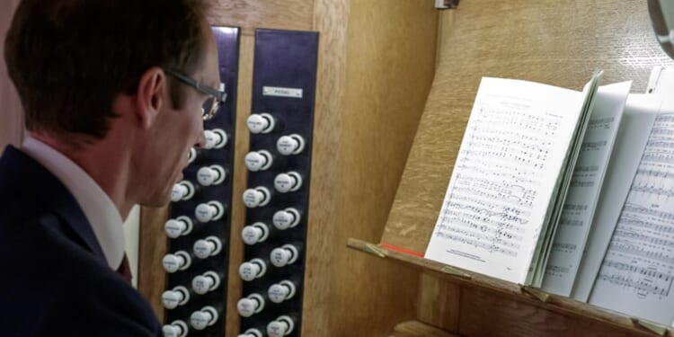 Organist’s 25-hour music marathon is fuelled by ‘tea and biscuits’