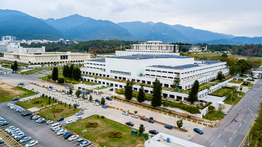 The National Assembly is the lower legislative house of the bicameral Majlis-e-Shura, which also comprises the Senate of Pakistan. The National Assembly and the Senate both convene at Parliament House in Islamabad.