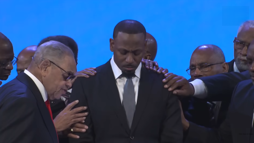 Jonathan Evans is officially installed at the new lead pastor of Oak Cliff Bible Fellowship Church in Dallas, Texas, on Sunday Dec. 7. 2025.