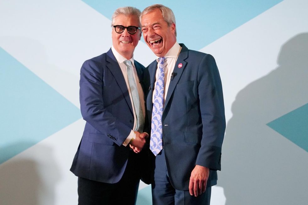 Nigel Farage and Malcolm Offord