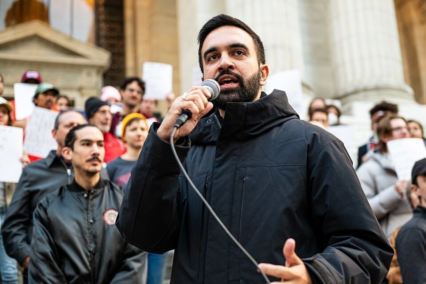 Zohran Mamdani speaks at the Resist Fascism Rally in Bryant Park in New York City on Oct. 27, 2024.