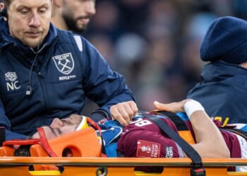 West Ham star Konstantinos Mavropanos stretchered off in scary scenes during FA Cup clash vs QPR