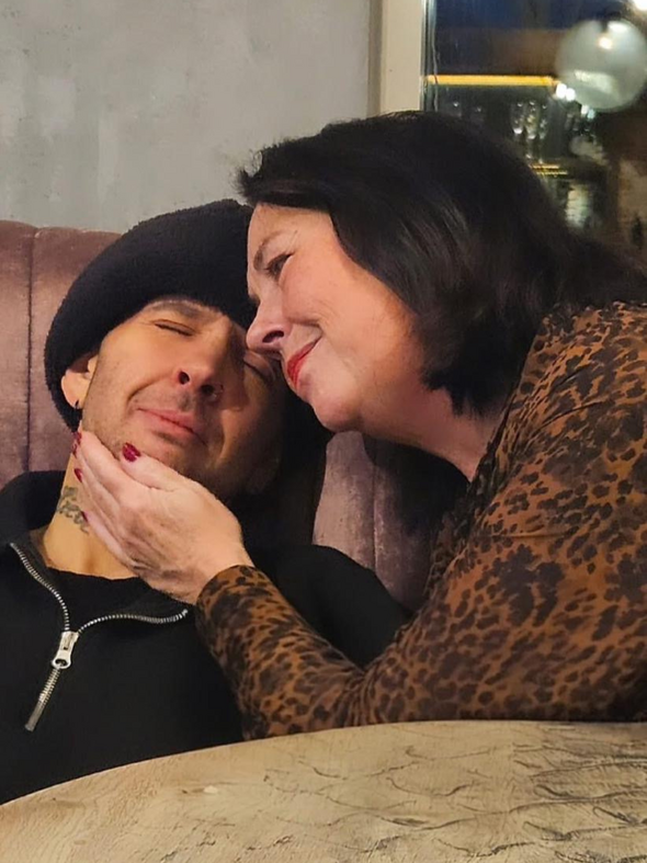 Dean Franklin with his mum after the show