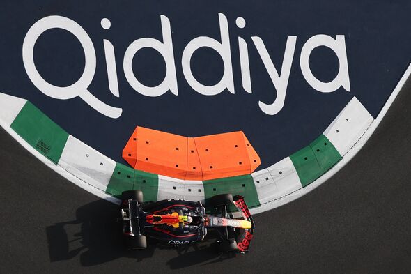 An advert for Qiddiya at the Saudi Grand Prix