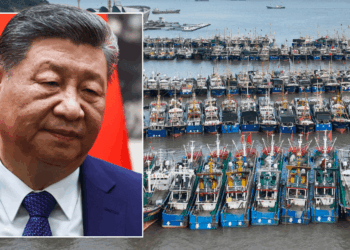 Taiwan war fears as China lines up impenetrable 'floating wall' of fishing boats in drill to blockade its neighbour