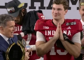 Fernando Mendoza thanks God, drops F-bomb after championship win