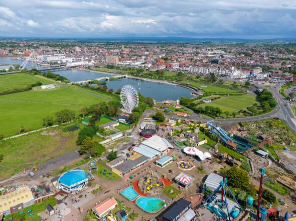Southport, Merseyside. United Kingdom. Springtime Aerial image of Southport. 26th May 2024 Southport, Merseyside. United Kingdom. Springtime Aerial image of Southport. 26th May 2024