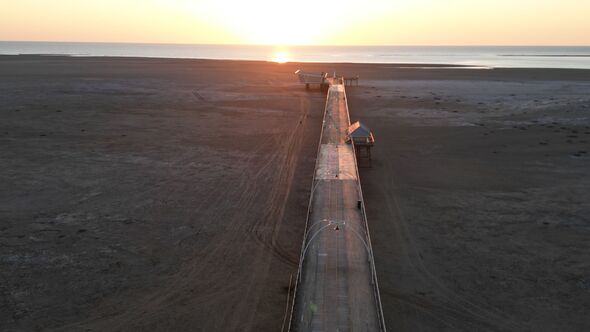 Scenic view of beach during sunset,Southport,United Kingdom,UK Scenic view of beach during sunset,Southport,United Kingdom,UK