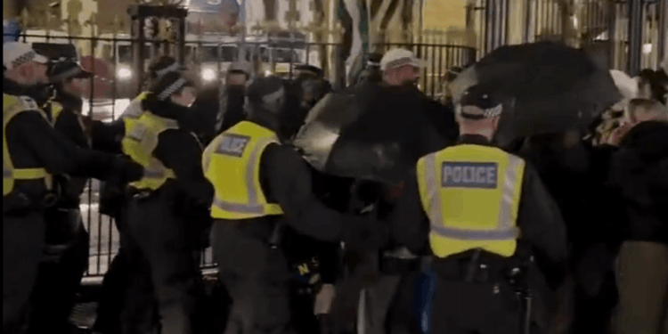Pro-Palestine mob break into London prison as police make multiple arrests