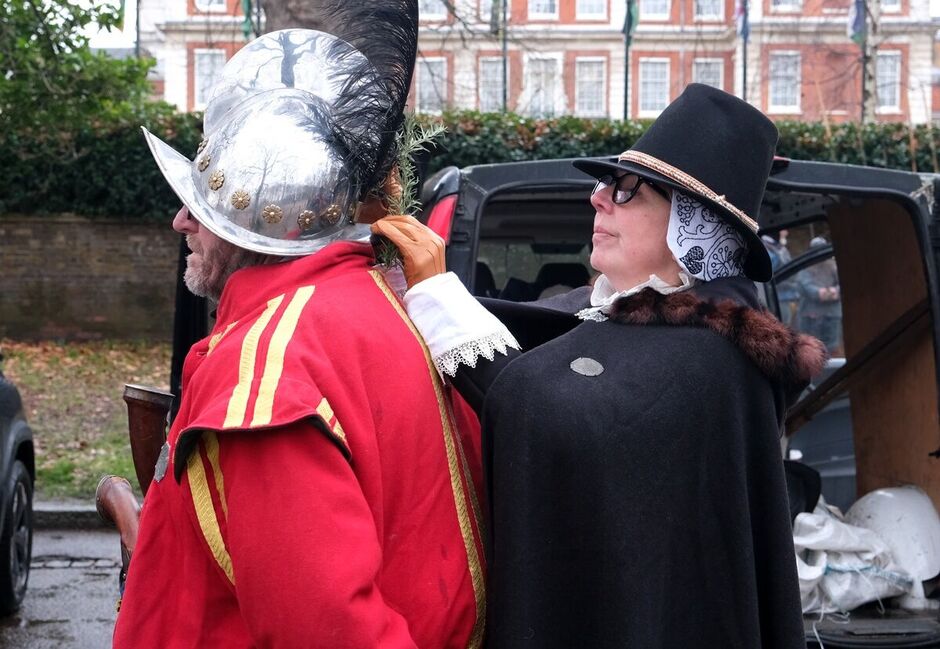 People in costume during the King Charles I march