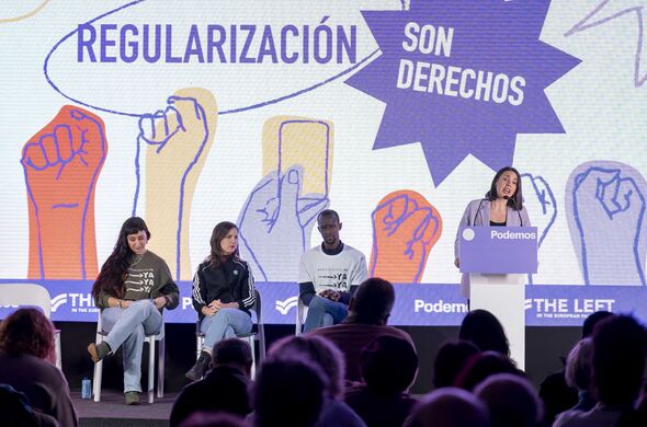 Belarra And Irene Montero Take Part In The Event 'regularisation Is Rights'.